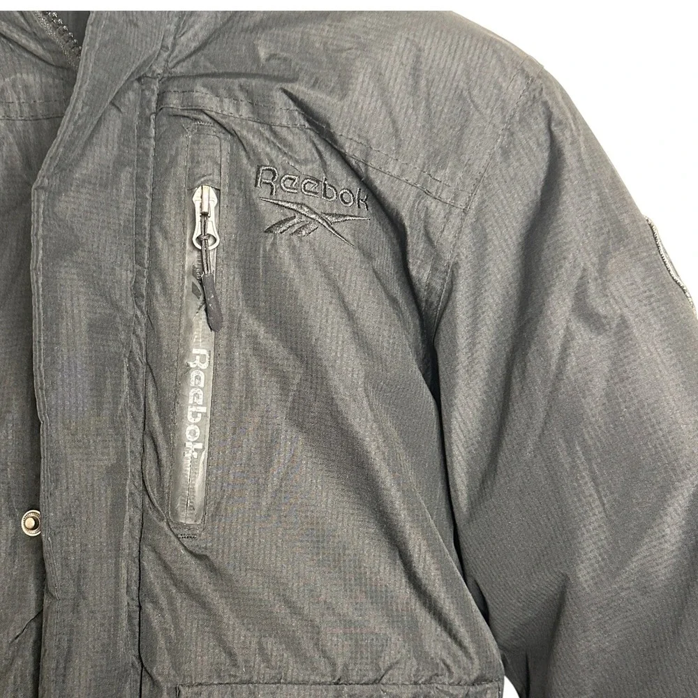 Reebok Kids Black Puffer Jacket Detachable Hood Ripstop Winter Coat Size S‎ 8